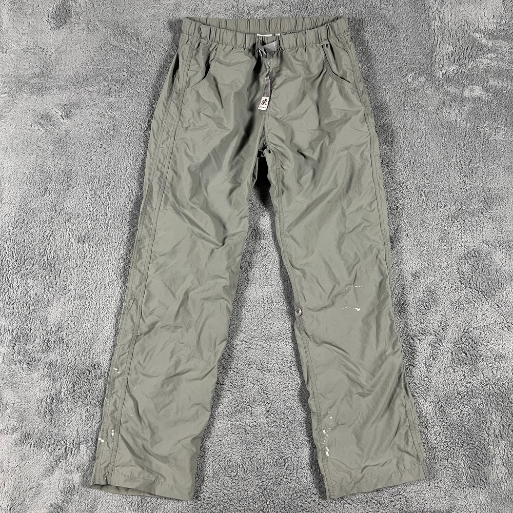 Gramicci Nylon Pants Mens Small Green Relaxed-Fit Drawstring Outdoor Hiking